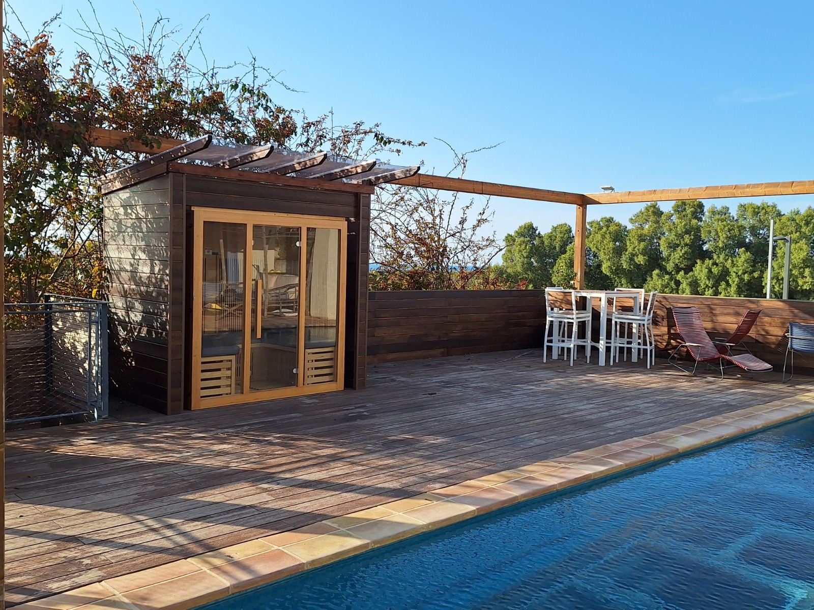 גזיבו לסאונה וגדר בארסוף