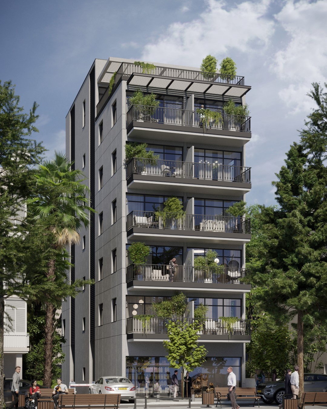 בניני מסחר ומגורים